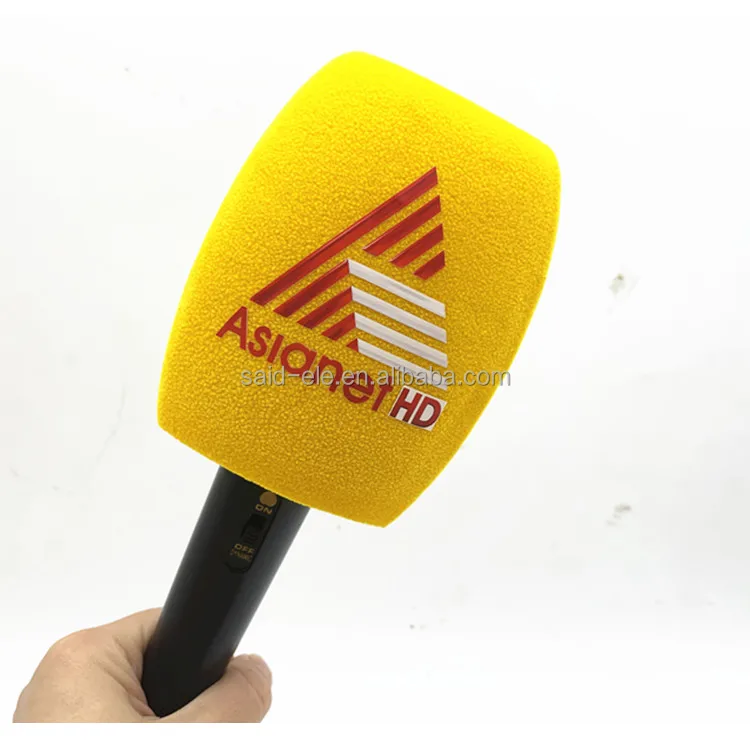 TV Channel Custom Design Microphone Foam Flags Triangle 3 sides foam windshields Mic Windproof Sponge