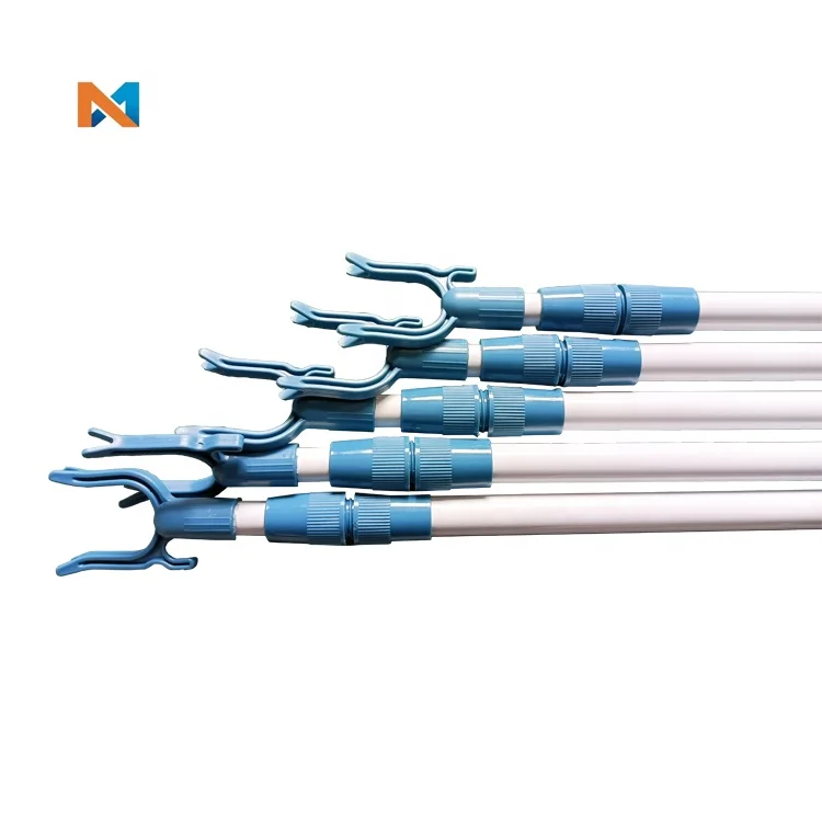 Iron telescopic clothes fork Laundry hanging fork with plastic hook clothes hanger fork