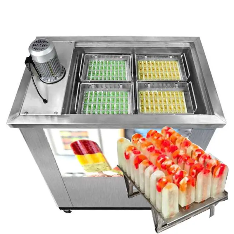 Commercial Automatic Ice Cream 4 Mold Fruit Popsicle Maker Ice Lolly Making Machine Freeze Pop Machine