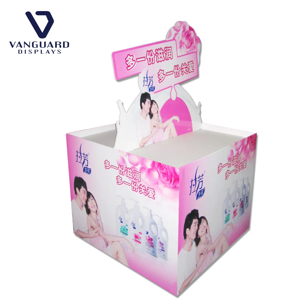 
Custom Toys Shop Floor Standing Cardboard Paper Quarter Pallet, Advertising Display Stand Shelf 