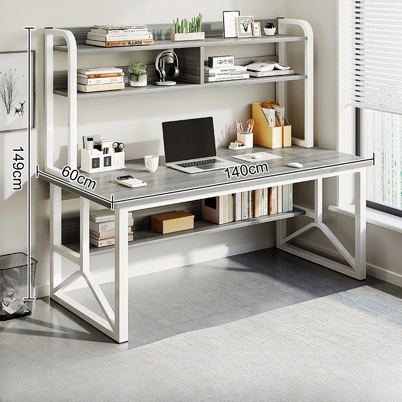 High Quality Creative Open Bookshelf Gaming Study Table With Storage Shelves For Bedroom