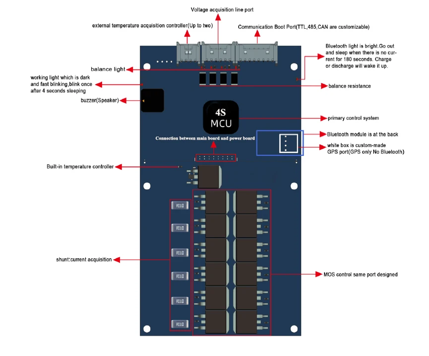 ANT smart BMS board 3-4S 120A peak 300A Lithium battery PCB protection lifepo4 li-ion batteries software protection board