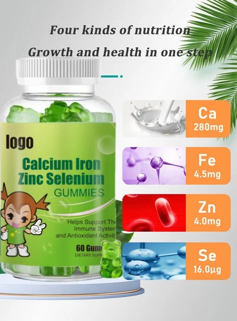 Calcium Iron Zinc Selenium Gummies Promote the Development of Bones and Teeth Prevent Anemia