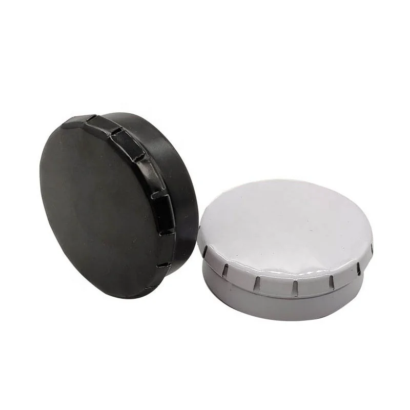 Sublimation Printing Round click clack mint tin box clip clap tins with key chain Dia45 55 70mm