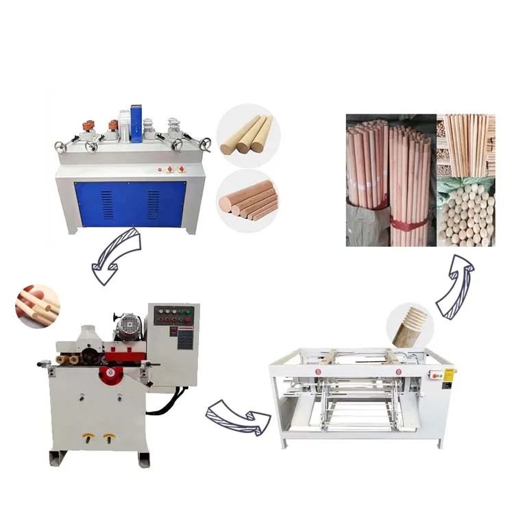 China Manufacturers Wood Broom Stick Making Machine Making Wooden Stick Broom Handle Shove Stick