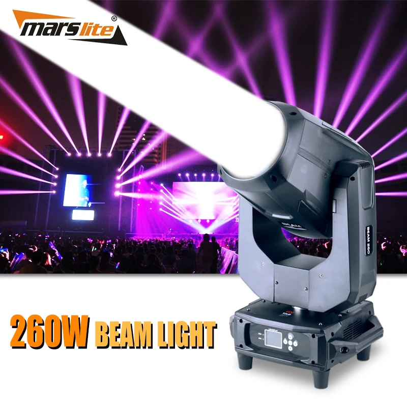 Marslite 260w Beam Light Rainbow Effect 9r sharpy beam moving head dj stage moving head light