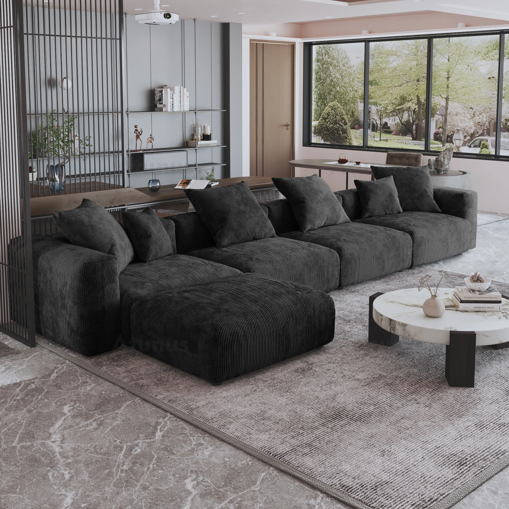 ATUNUS Extra Modular Sectional Sofas Large Soft Sofa Couch Living Room Hotel Luxury Furniture Corduroy Fabric Sofa Set