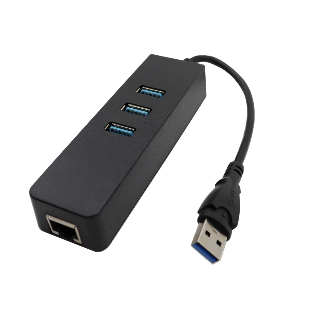 High-Speed USB 3.0 Type C USB To RJ45 Gigabit Ethernet Adapter With 3 Port USB 3.0 Hub