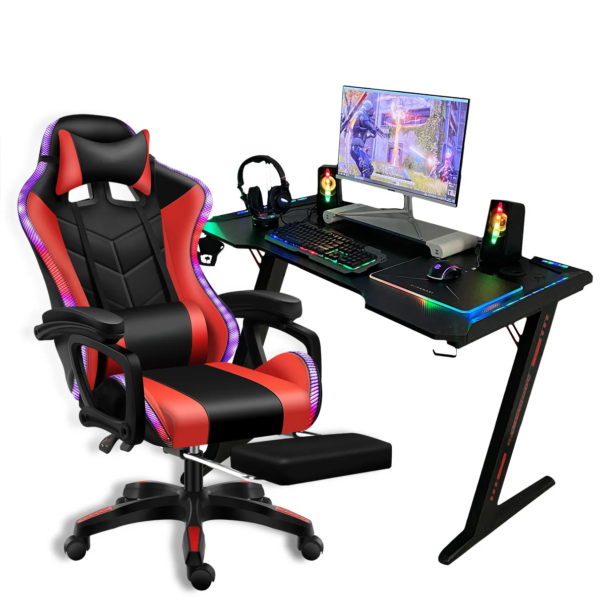 Эргономичный игровой стол с RGB-подсветкой для дома и офиса игровая рабочая