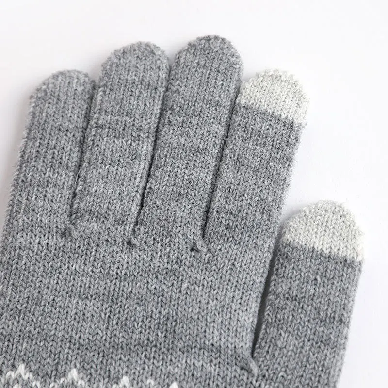 Wholesale knitted touch screen gloves for winter warmth protection with plush wool and warm gloves