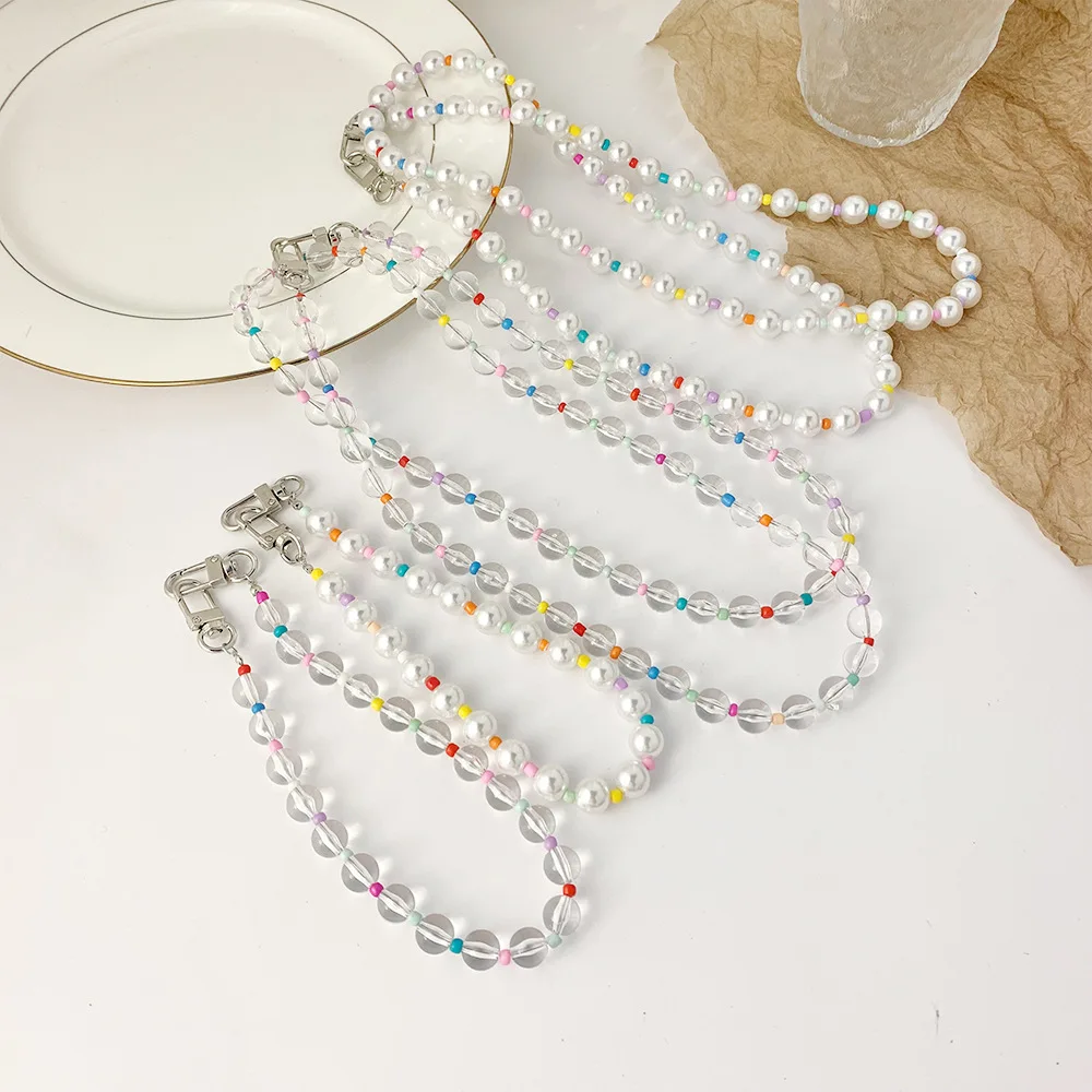 DAIHE Ins Acrylic Beads Anti-lost Hand-held Phone Strap Charm Lanyard Mobile Phone Chain