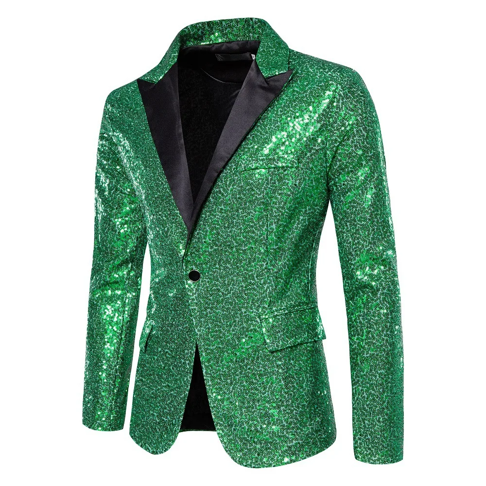 Liu Ming Fashionable Wholesale 2024 Trends Men Stage Performance Suit Long Sleeve Casual Sequins Colorful Coat Blazer Jacket