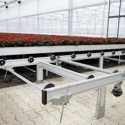 Hydroponics rolling benches for commercial greenhouse benches