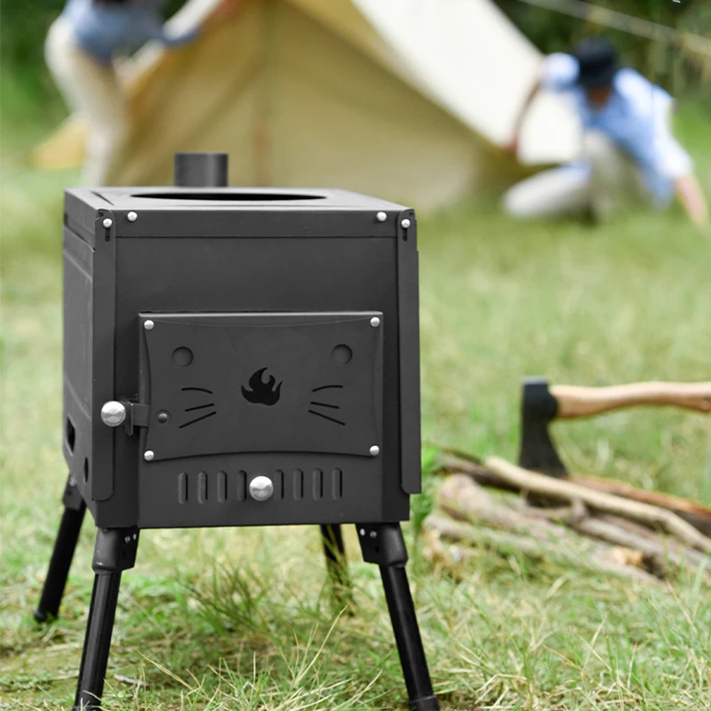 Wholesale Outdoor Camping Folding Cassette Smokeless Rocket Firewood Stove Camping Portable Tent Heating Stove Bbq Grill