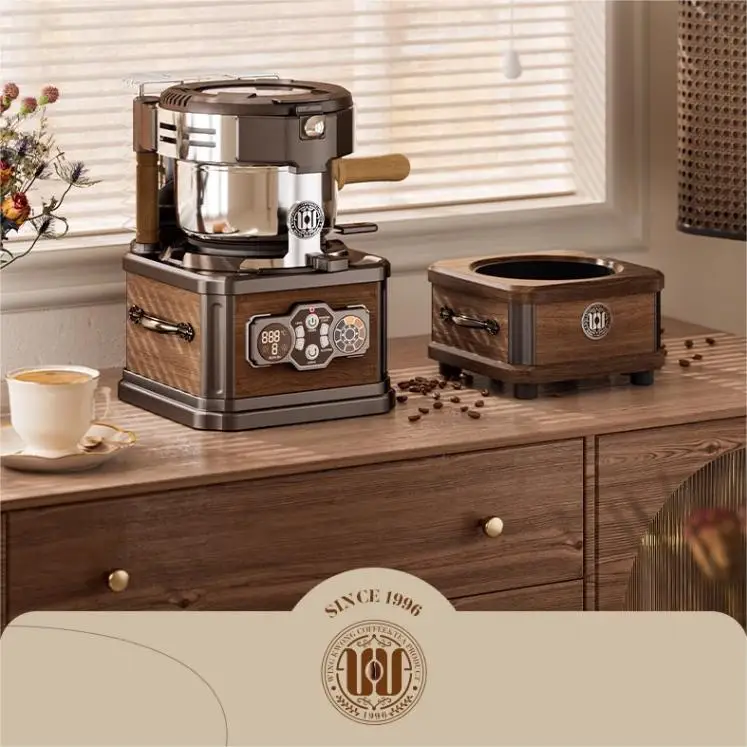 Wingkwong Vintage Household Cocoa Bean Roaster Home Precise Temperature Control Coffe Roaster Low Noise Roaster Coffee Machine