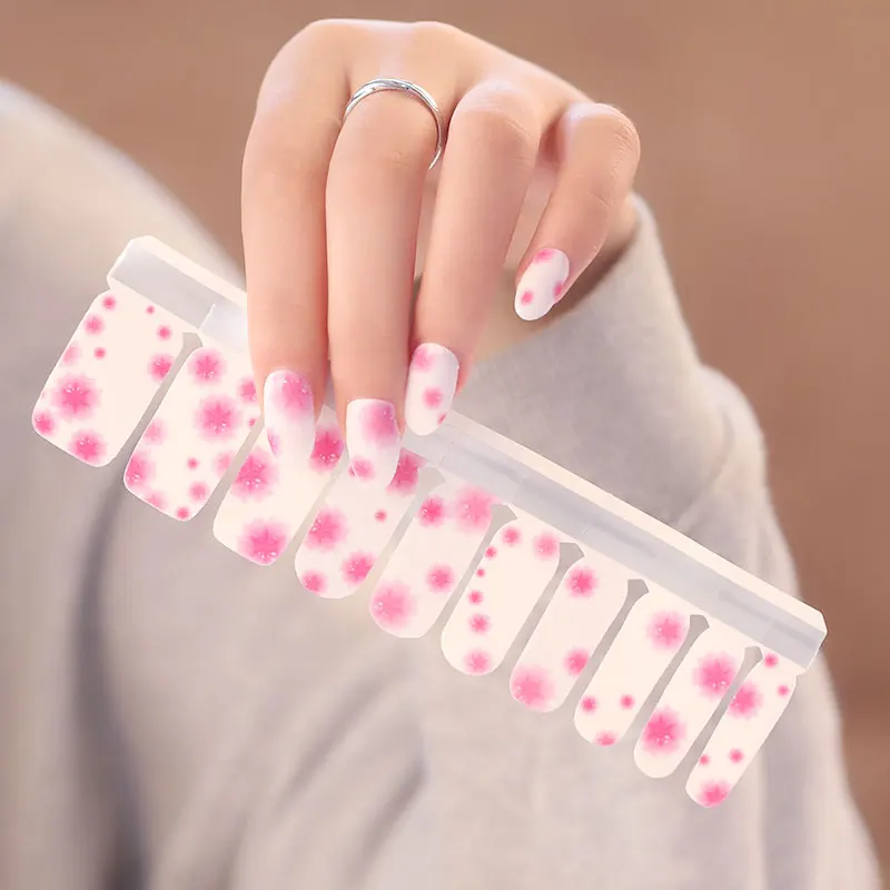 Mix flowers print 20 strips nail stickers nail wraps