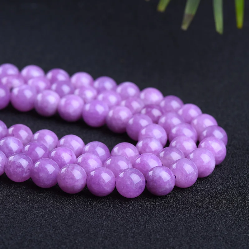 Natural Topaz Stone Natural Stone Supplier Loose Round Beads Dyed Purple Quartz  Purple Mica for DIY Jewelry Making