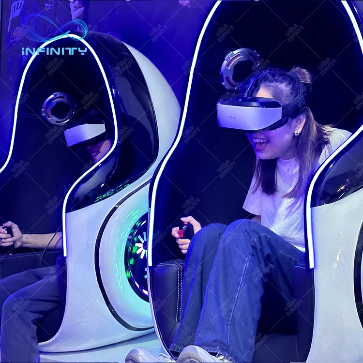 Vr Egg Chair Double Seats Cinema 9D Vr Game Simulator Virtual Reality Machines Egg Indoor Playground Amusement Equipment