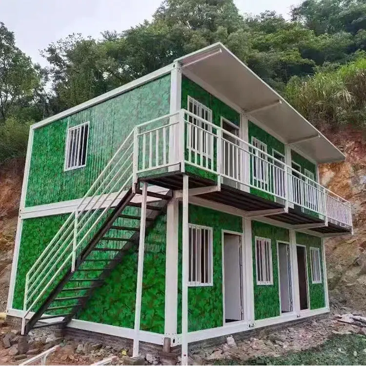 Light Steel Frame 20Ft 40 camouflage Prefab Homes Living Container House For Sale