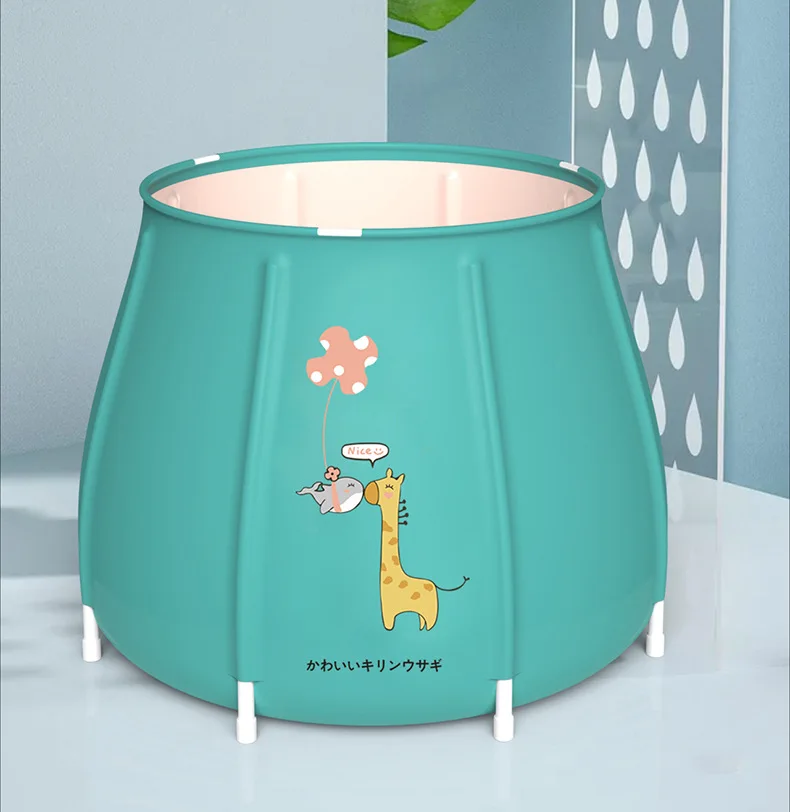 Folding Bathtub for Adults Portable PVC SPA Soaking Standing Bath Tub for Shower Freestanding Non-Inflatable Bathtub