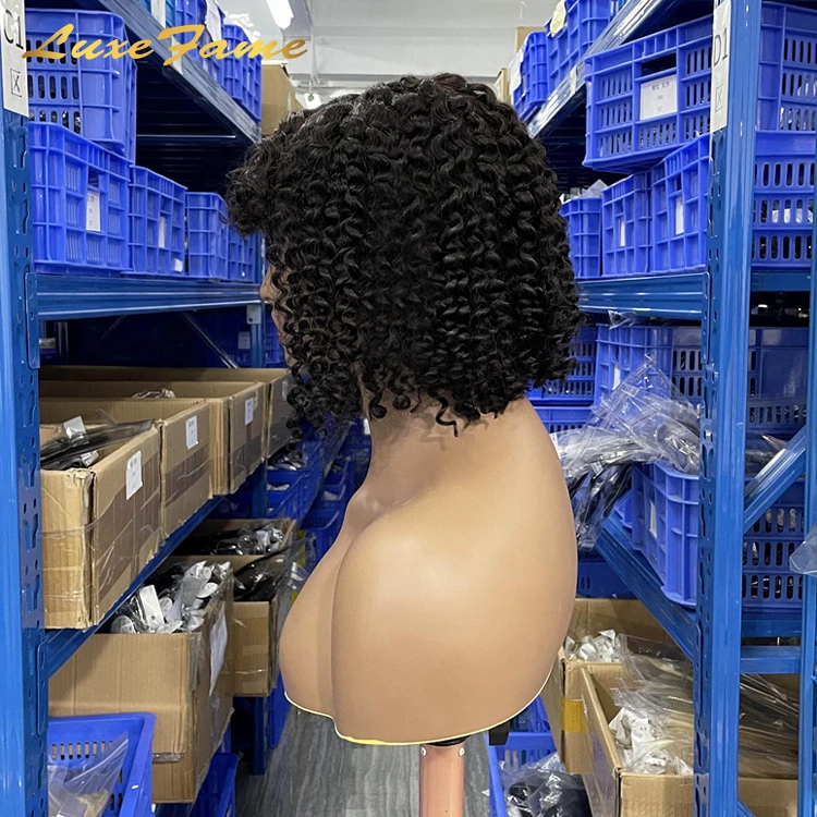 Wholesale Price Mongolian Beyonce Bang Full Lace Wig,Curly Glueless Lace Wig,Bob short 10a Grade Lace Wig