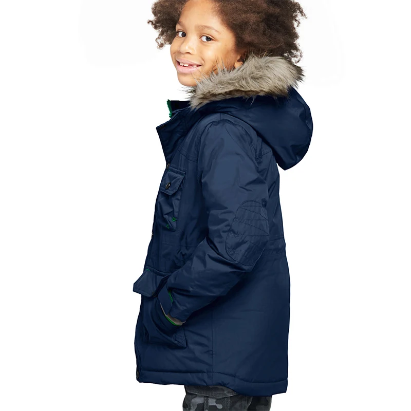 High Quality Unisex Children Parka Fur Infant Toddlers Hooded Coat Down And Feather Jacket