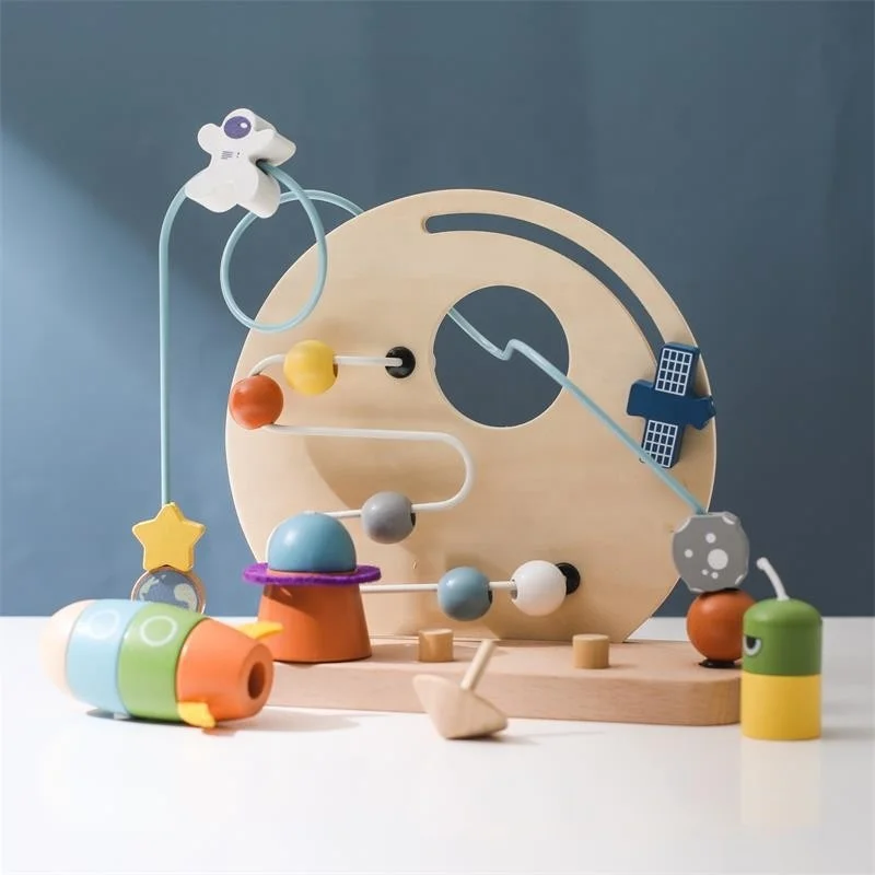 Wooden Multifunctional Cognitive Toys Planet Theme Kids Montessori Toys Preschool Learning Educational Toys for Baby Toddlers