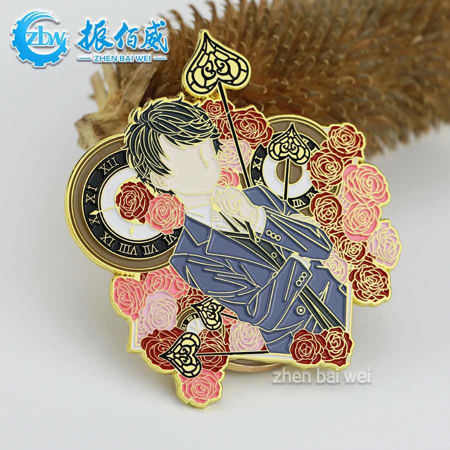 Chinese manufacturer Custom metal lapel pin badge Design your own custom cartoon animation cute soft hard glitter enamel pin