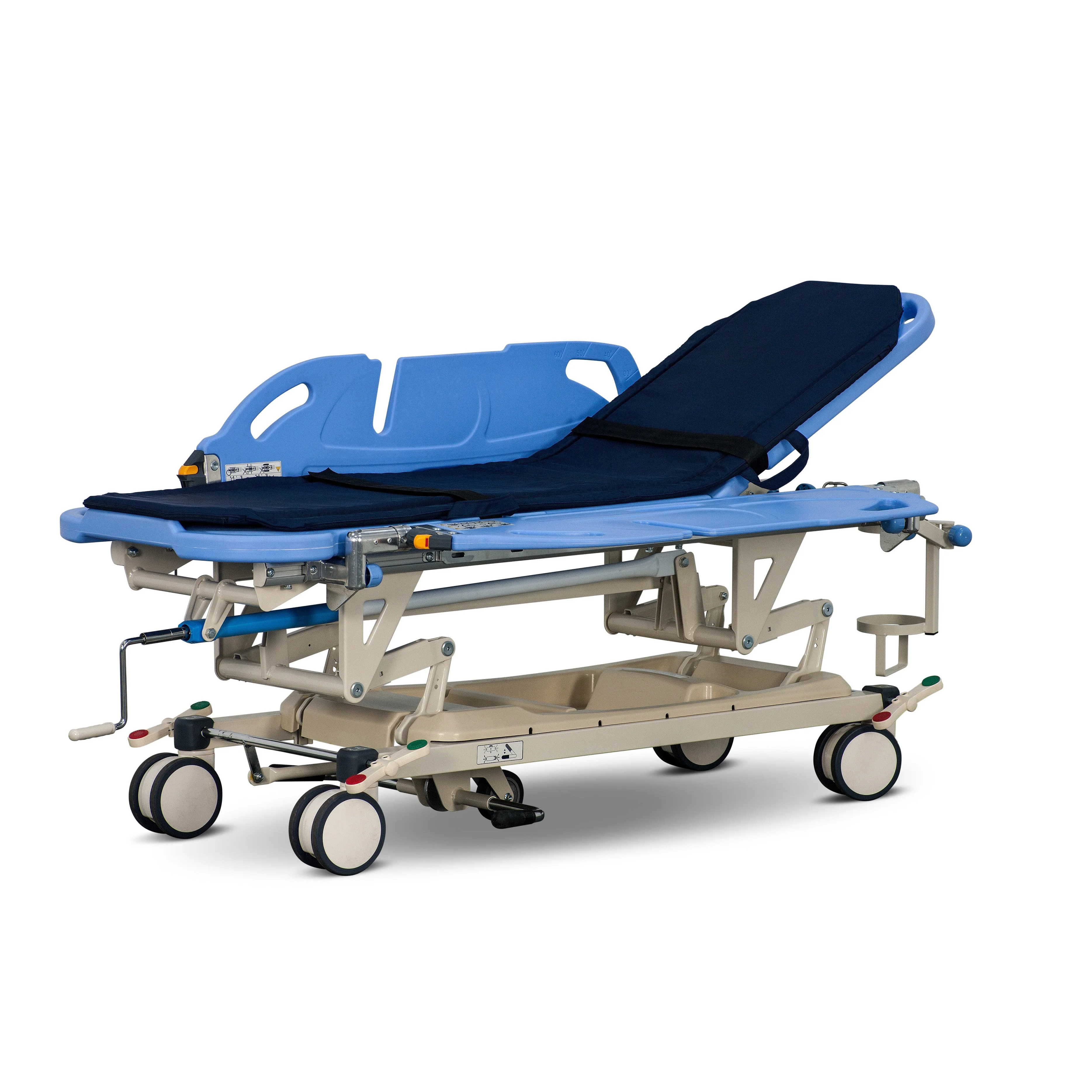 HOCHEY Portable Hospital Emergency Trolley Bed Medical Ambulance Stretcher Folding Stretcher For Rescue Transfer Patient