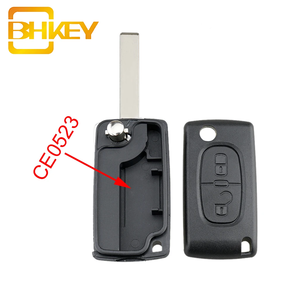 2 Buttons HU83 BladeCar Flip Entry Remote Key Case Shell Cover For Peugeot 107 207 307 307 S 308 407 607