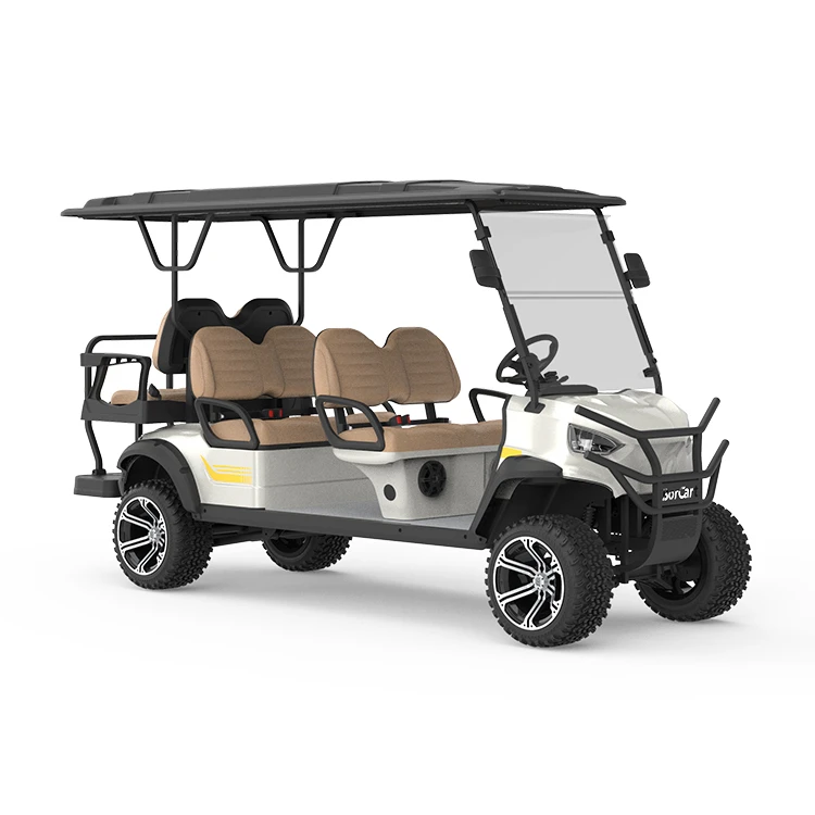 High Quality Products Aluminum Floor Golf Cart 6 Seat 4 Wheel 72Volt High Chassis Golf Cart With Ce Approved