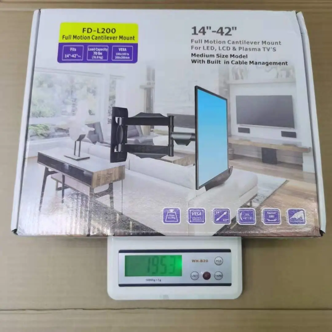 OEM Full Motion 200x200 Vesa Tv Wall Mount Bracket Stand Fits 14 to 42 Inch Flat Screen Tv Mount