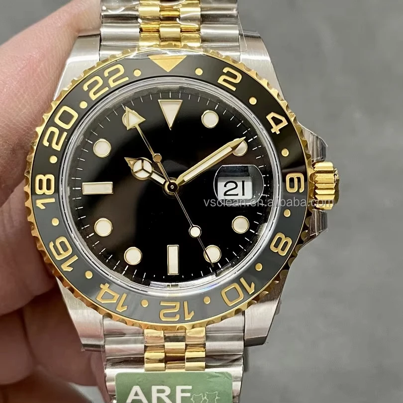 ARF GMT 3285 аналоговые механические часы мужские LR новый дизайнерский чехол сапфировое стекло зеркало золото из нержавеющей стали Eta механизм