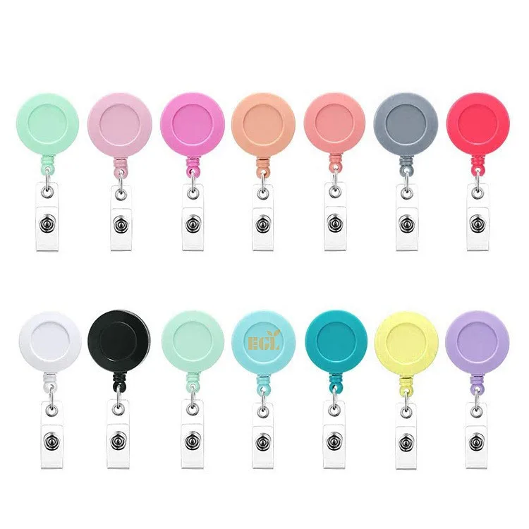 in stock colorful Name Doctor Nurse Plastic Lanyards Retractable Clip ID Badge Pull Reel Holders