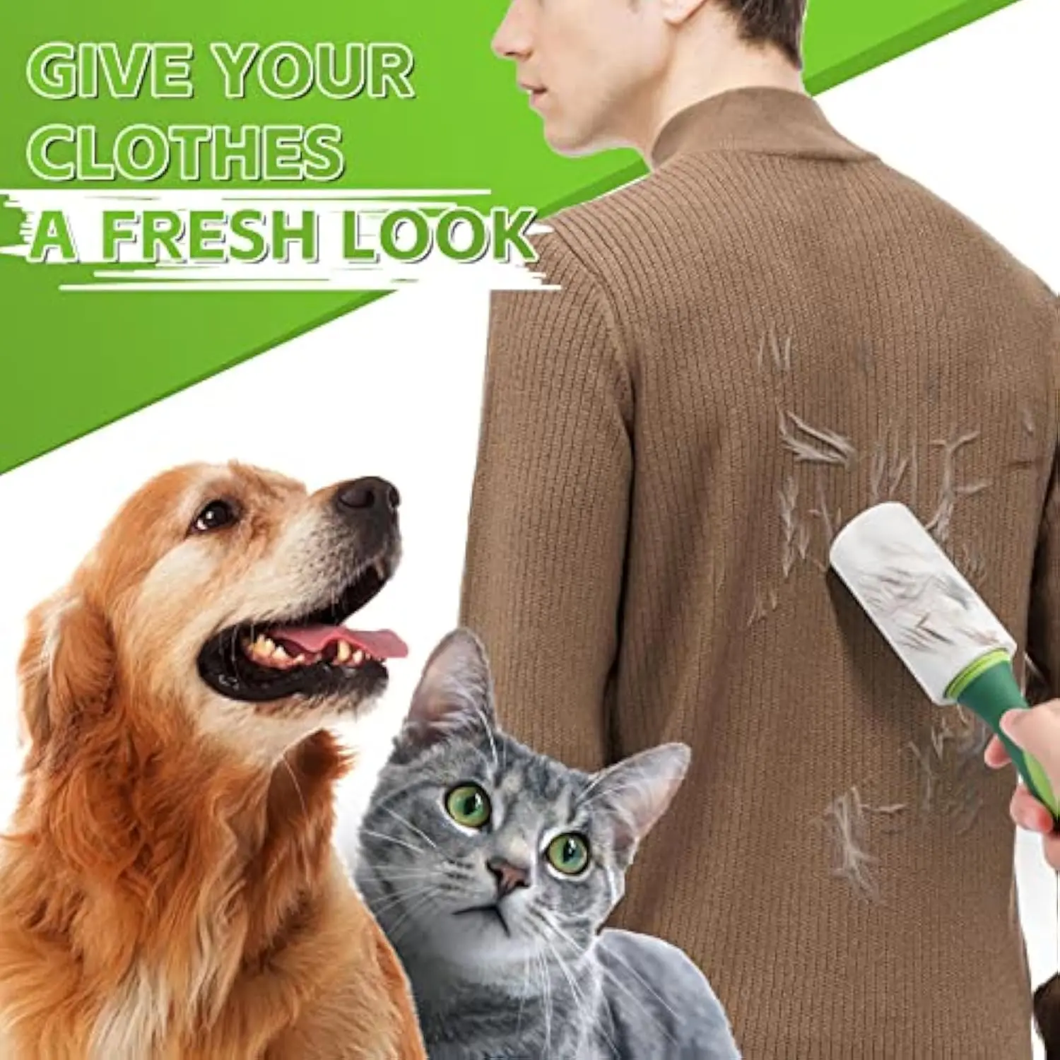 Manual Plastic Pet Hair Remover Couch Furniture Clothes Sticky Lint Rollers & Brushes for Effective Dog & Cat Hair Removal