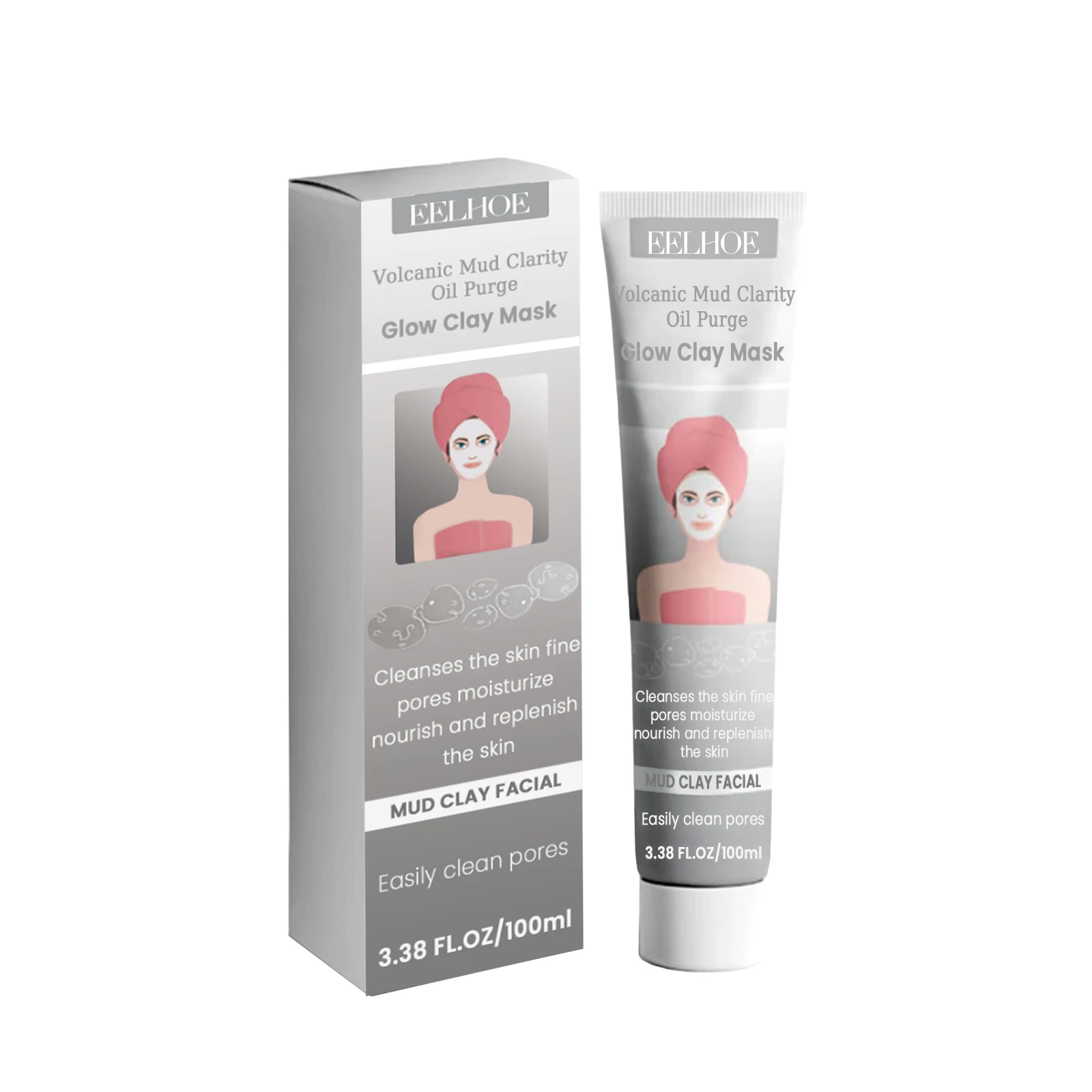 Eelhoe Private Label Skin Care Face Care deep cleansing volcanic mud pure conditioning mask clay mud mask