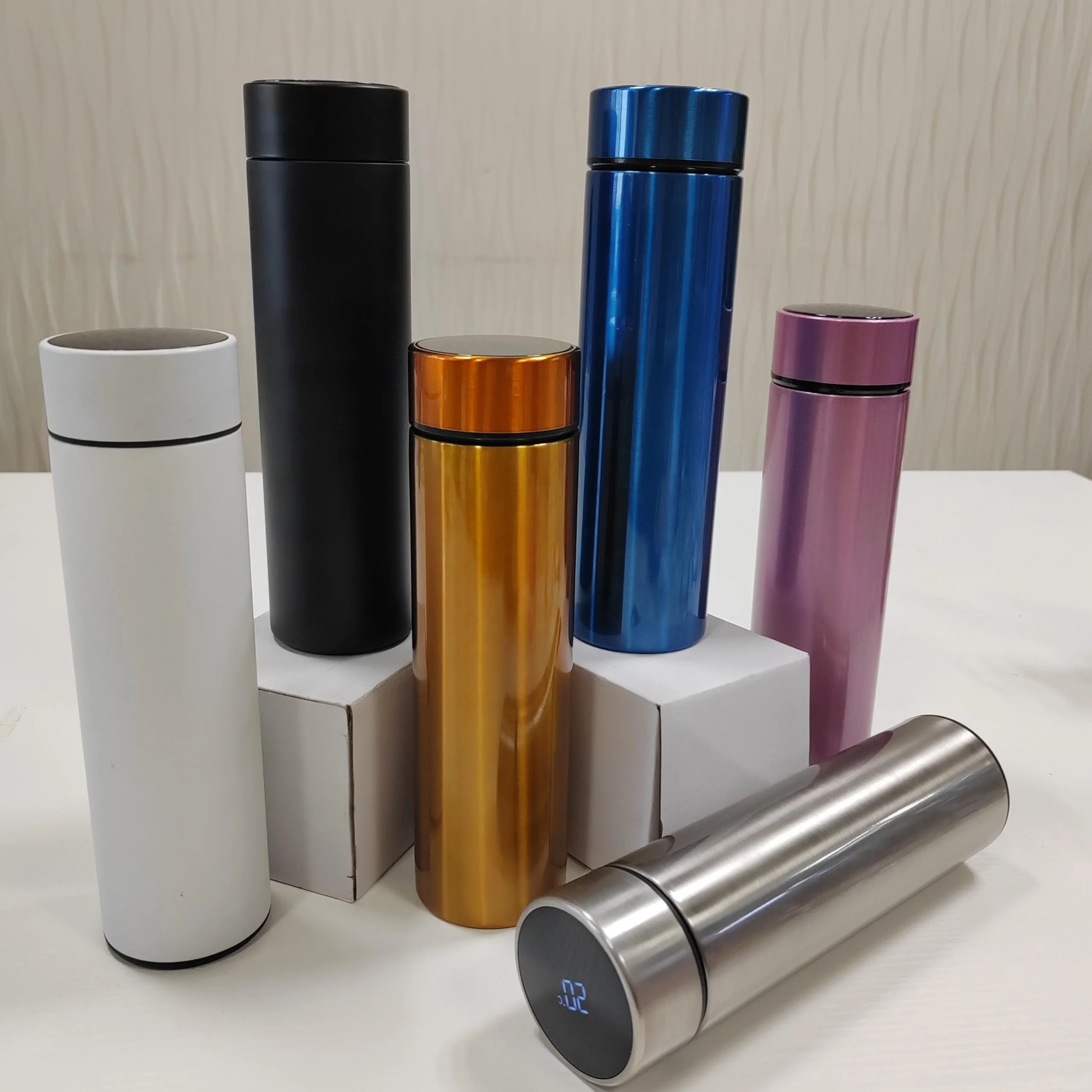 Smart Vacuum Flask Portable Double Wall Sealed Led Digital Display Smart Water Bottle 500ml 304 Stainless Steel Trend New