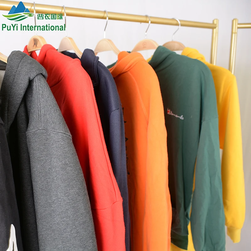 branded used thick hoody sportswear korean bales mixed used clothing 45kg clothes used man clothing