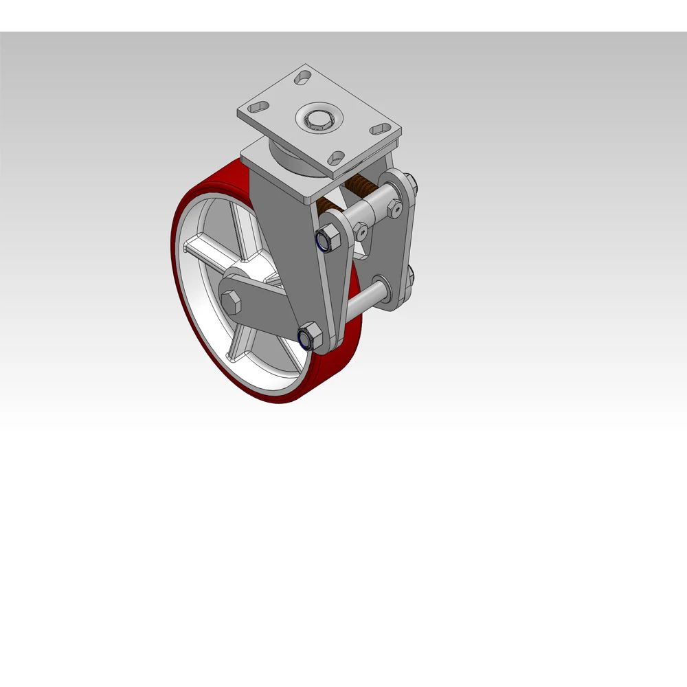 6x3 Inch PU spring loaded shock absorber caster wheels