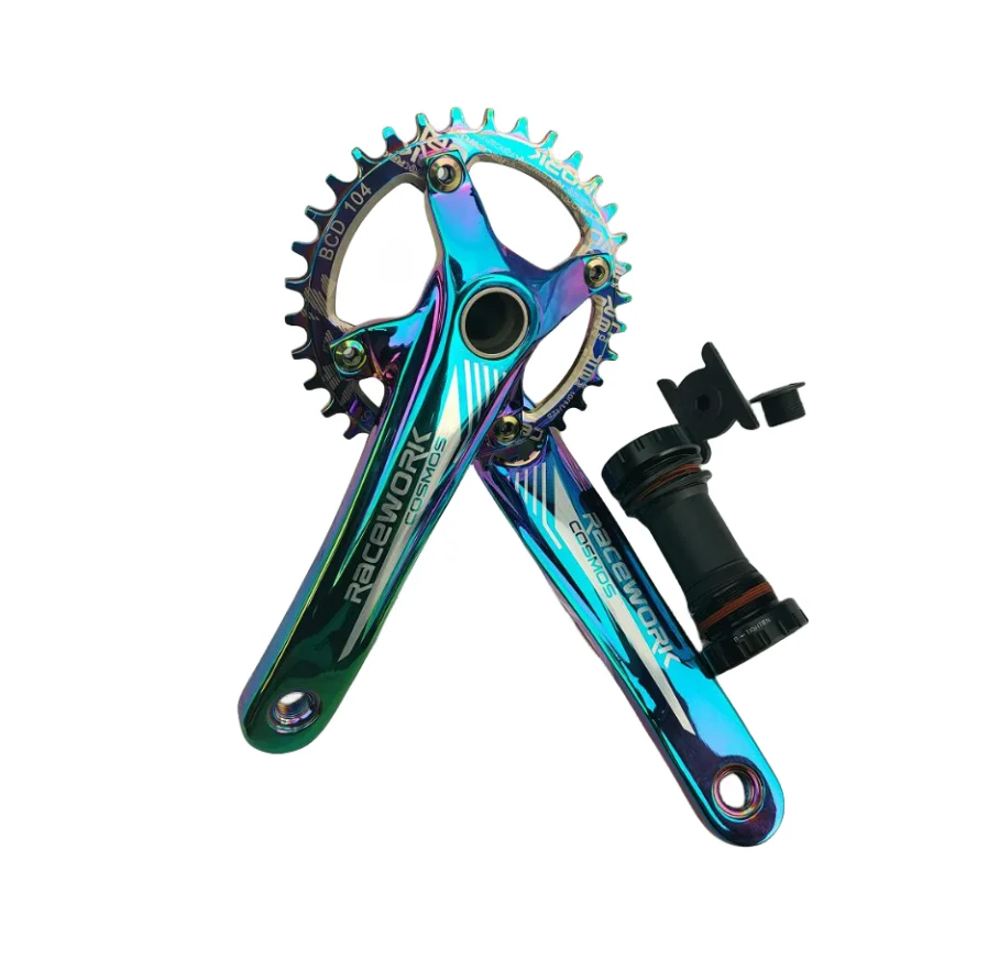 mtb mountain bike alloy aluminium hollowtech crankset&positive/negative chainwheel w/bb multi color 170* 34T bcd 104 10/11/12s