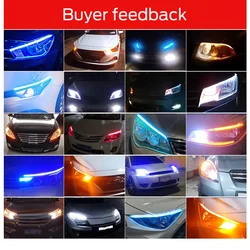 C0857 1pcs Car LED Lighting Strip Daytime Running Lights Flexible Waterproof Strips Light 12V Car Accessories Auto Headlight