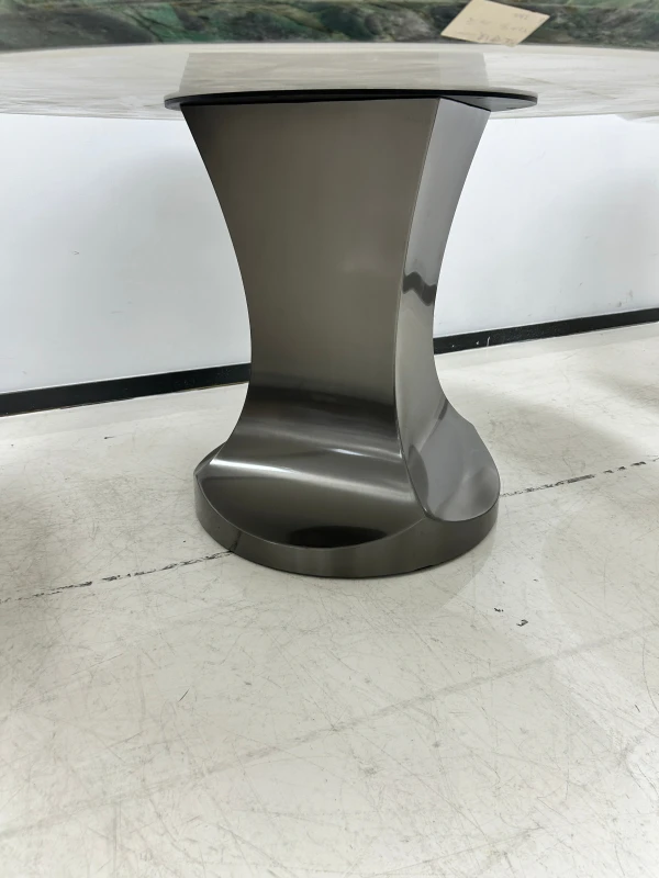Luxury Granite Dining Table Round Pandora Slate Sintered Marble Top Rotating Dining Table With Pedestal