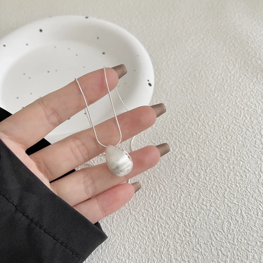 S925 Sterling Silver Fashion Classic Zircon Simple Pigeon Egg Drawing Necklace Factory Jewelry Wholesale