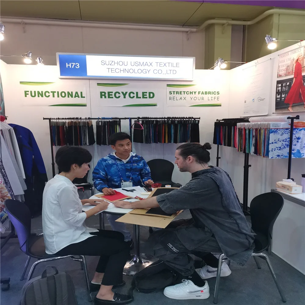 75d*150d  sustainable stretch satin 100% RPET Recycled polyester garment fabric