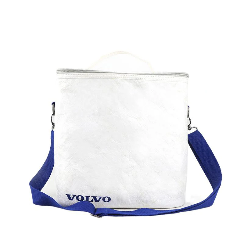 Custom Print Leakproof Waterproof Washable Kraft Paper Thermo Bags Insulated Dupont Tyvek Brown Paper Lunch Bag with logo