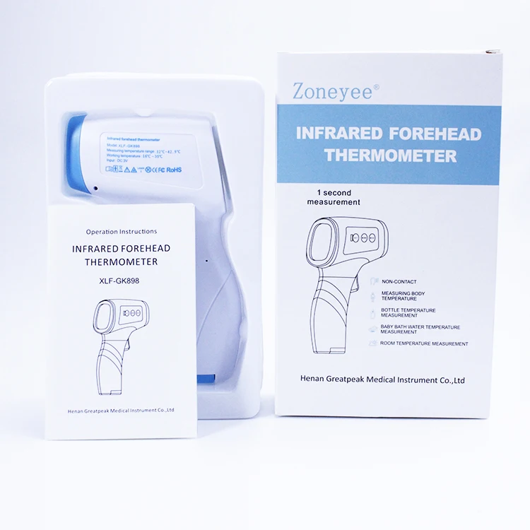 ISO Factory Greatpeak Non Contact Medical Digital Electronic Infrared Thermometer Baby Forehead Thermometer