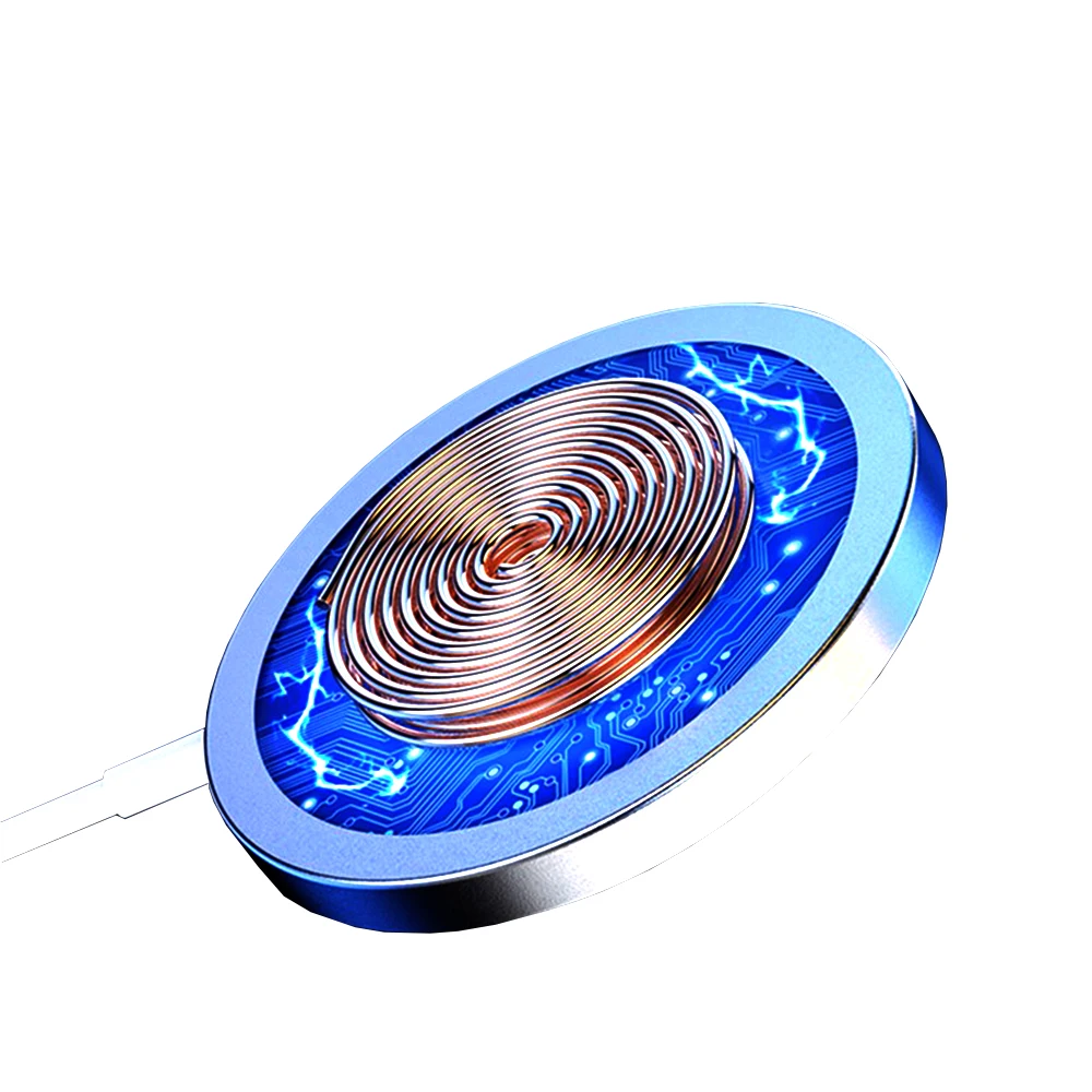 
15W Magnetic Wireless Charger For iPhone USB C Perfectly aligned Magnetic attach Charger 