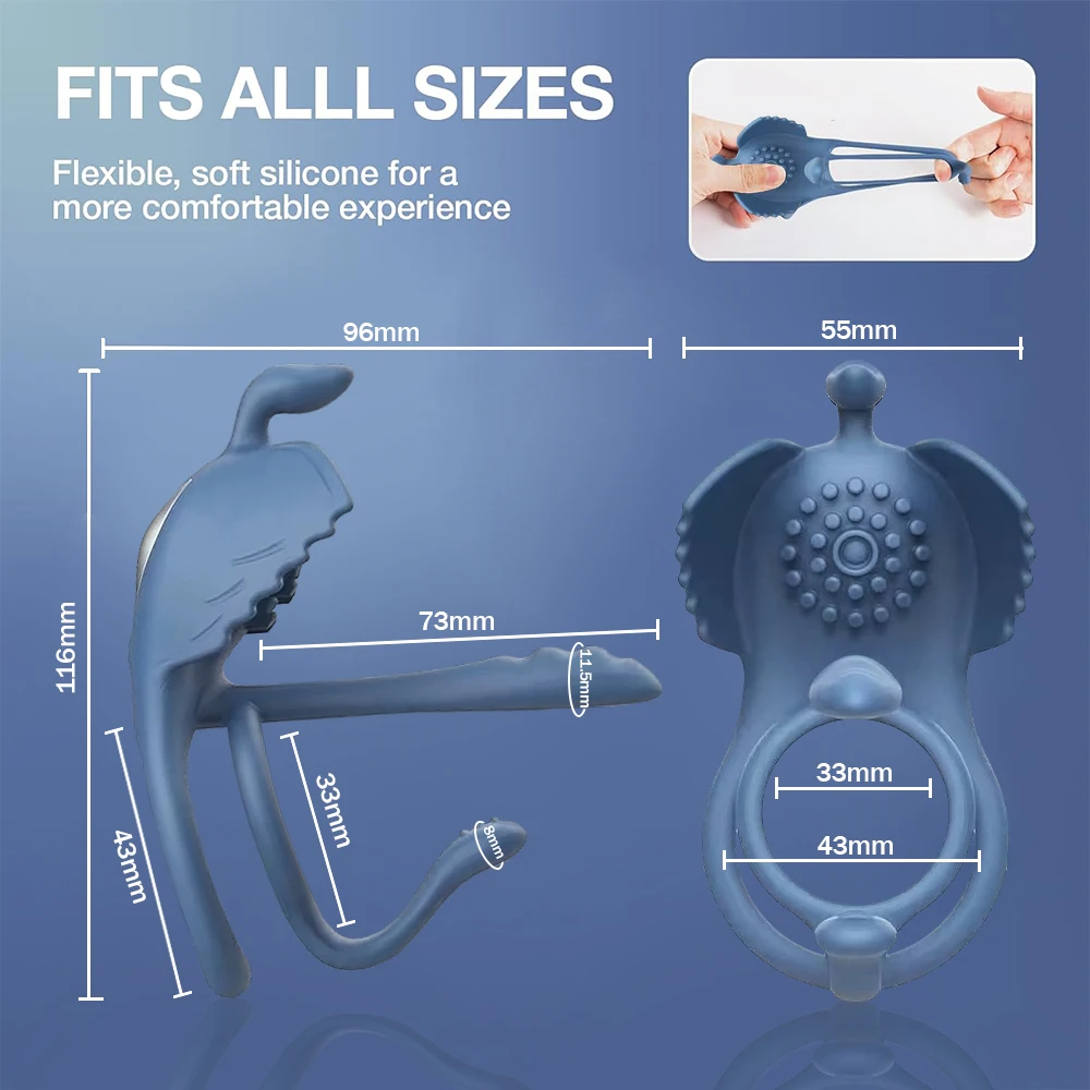 Cross border explosive swan lock ring wireless remote adult sex toys double motor vibration penis massage masturbation device