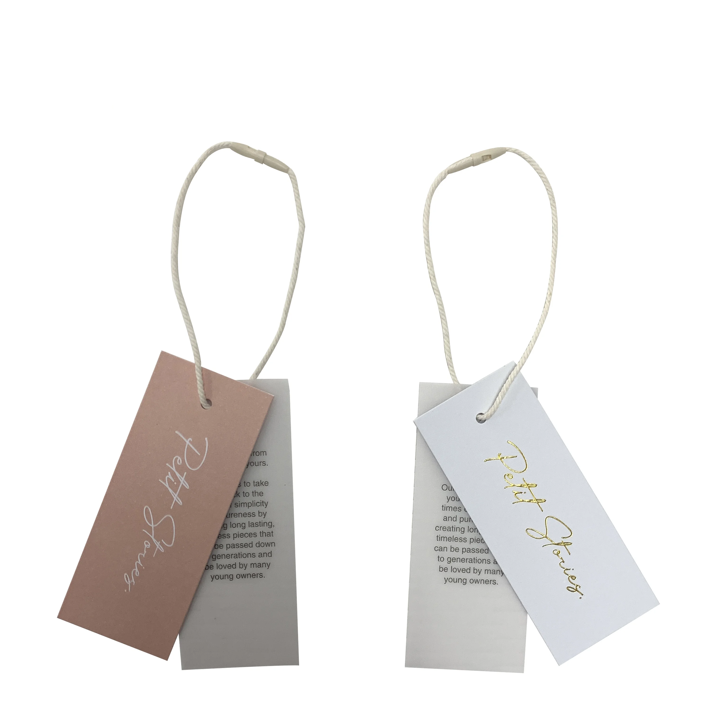 custom logo printing string swing tag for garment clothing hang tags