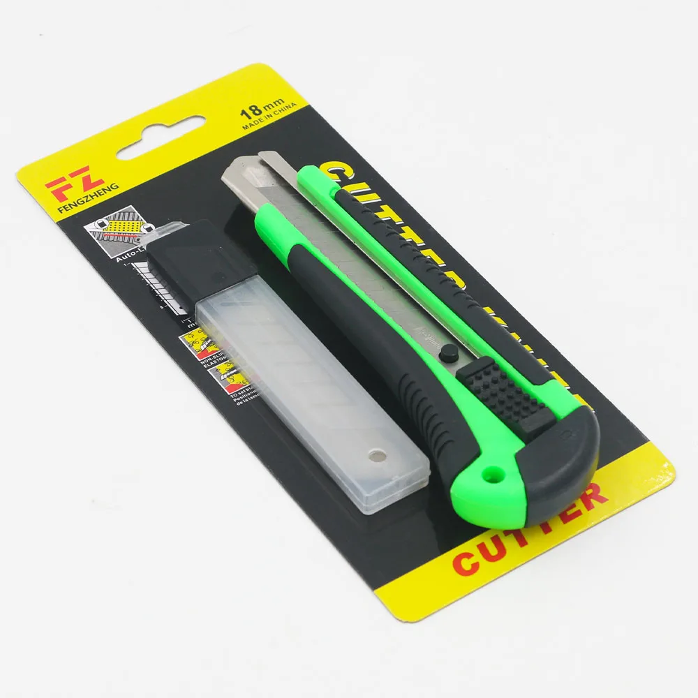 New Office Art Knife with 3 Extra  PCS Blade Plastic Handle Utility Knife